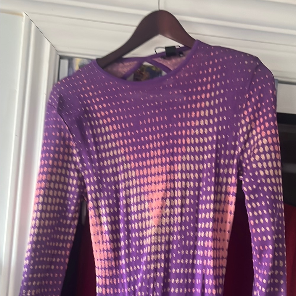 Purple and Pink Long Sleeve Dress